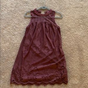 Sleeveless mauve dress